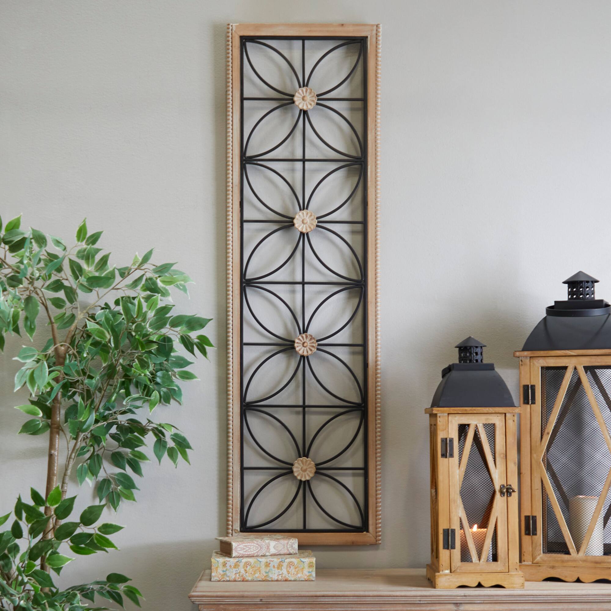 Black Metal Farmhouse Wall Decor, 15" x 1" x 50"
